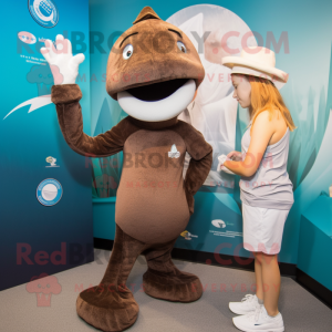 Brown Mermaid mascotte...