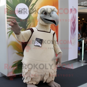 Beige Vulture maskot drakt...