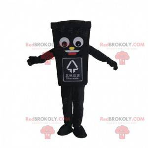 Kæmpe sort papirkurv maskot, dumpster kostume - Redbrokoly.com