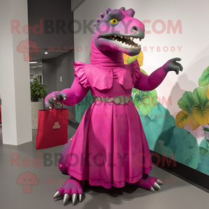 Magenta Iguanodon maskot...