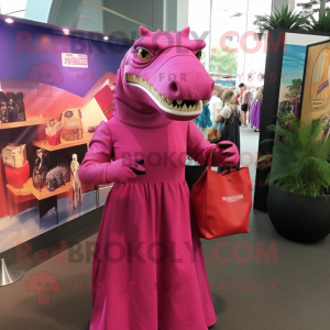 Magenta Iguanodon maskot...