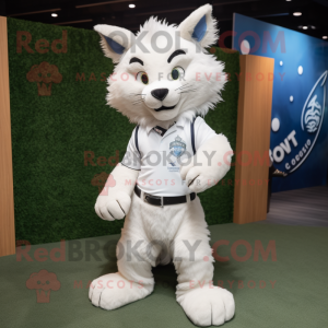 White Lynx maskot kostym...