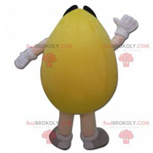 Mascotte gigante gialla di M & M, costume da caramella al