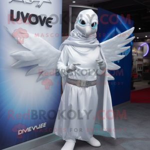Silver Dove maskot kostym...