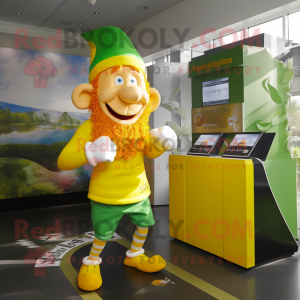 Gul Leprechaun Hat maskot...