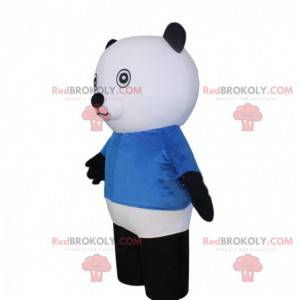 Mascotte d'ours blanc et noir, costume de nounours géant -