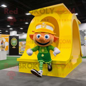 Gul Leprechaun Hat maskot...
