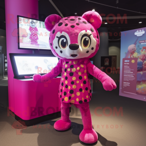 Magenta Leopard mascotte...