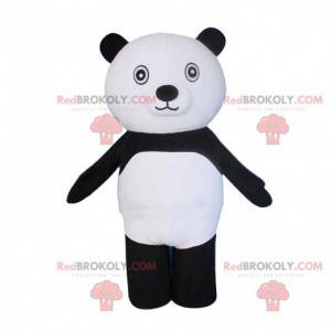 Mascotte d'ours blanc et noir, costume de nounours géant -