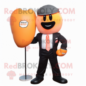 Peach Boxing Glove mascot costume character dressed with a Blazer and Headbands