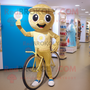 Guld Unicyclist maskot...