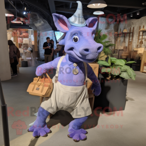 Lavendel Triceratops maskot...