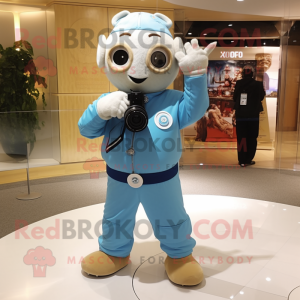 nan Camera mascot costume character dressed with a Jumpsuit and Bracelet watches