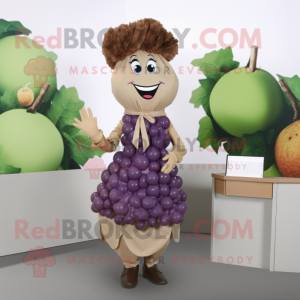 Tan Grape mascotte kostuum...