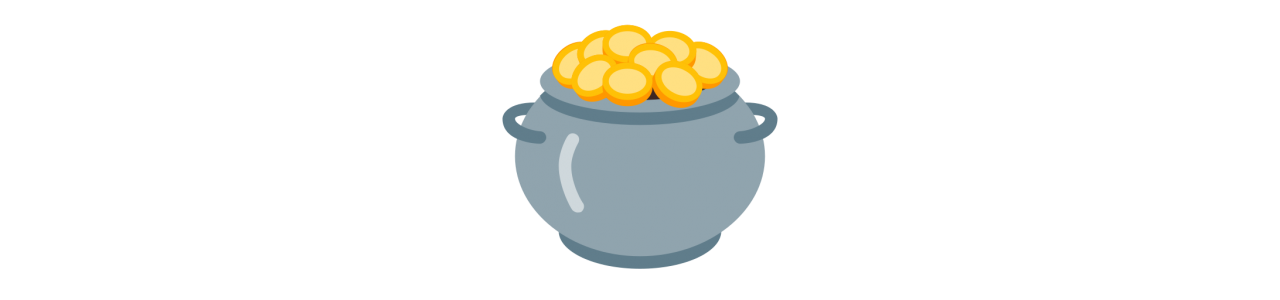 Pot med guldmaskoter - Maskotkostume -