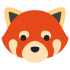 Mascotte panda rosso
