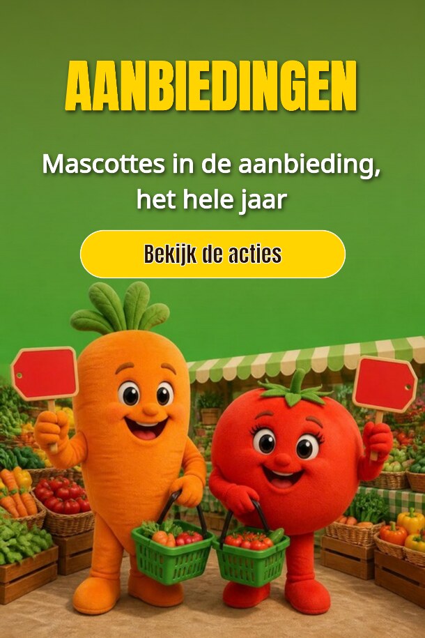 Aanbiedingen – Mascottes in de aanbieding, het hele jaar