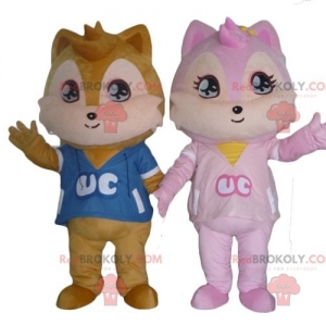 Mascot of the day: 2 squirrel mascots one brown the other pink. Discover @redbrokoly #mascots - Link : https://bit.ly/2Znokkz - REDBROKO_04412 #mascots #mascot #event #costume #redbrokoly #marketing #customized #pink #the #brown #costume #squirrel #one #mascots #mascot #event #costume #redbrokoly #marketing #customizeds #oth - https://www.redbrokoly.com/en/squirrel-mascots/4412-2-squirrel-mascots-one-brown-the-other-pink.html