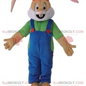 Mascot of the day: Brown rabbit mascot dressed in overalls. Discover @redbrokoly #mascots - Link : https://bit.ly/2Znokkz - REDBROKO_04654 #mascots #mascot #event #costume #redbrokoly #marketing #customized #dressed #brown #costume #rabbit #overalls #custom - https://www.redbrokoly.com/en/rabbit-mascot/4654-brown-rabbit-mascot-dressed-in-overalls.html