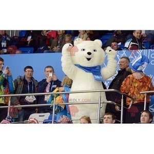 Mascot of the day: Polar bear mascot with a scarf. Discover @redbrokoly #mascots - Link : https://bit.ly/2Znokkz - REDBROKO_02280 #bear #mascots #mascot #event #costume #redbrokoly #marketing #customized #with #costume #polar #scarf #custom https://www.redbrokoly.com/en/bear-mascot/2280-polar-bear-mascot-with-a-scarf.html