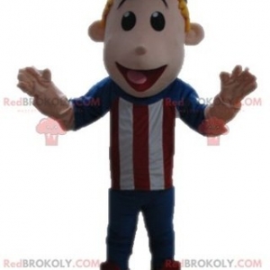 Mascot of the day: Boy mascot dressed in red blue and white. Discover @redbrokoly #mascots - Link : https://bit.ly/2Znokkz - REDBROKO_04648 #white #mascots #mascot #event #costume #redbrokoly #marketing #customized #dressed #and #blue #boy #red #costume #custom - https://www.redbrokoly.com/en/boys-and-girls-mascots/4648-boy-mascot-dressed-in-red-blue-and-white.html