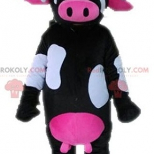 Mascot of the day: Black pink and white cow mascot. Discover @redbrokoly #mascots - Link : https://bit.ly/2Znokkz - REDBROKO_04593 #white #mascots #mascot #event #costume #redbrokoly #marketing #customized #and #black #pink #costume #cow #custom - https://www.redbrokoly.com/en/cow-mascots/4593-black-pink-and-white-cow-mascot.html