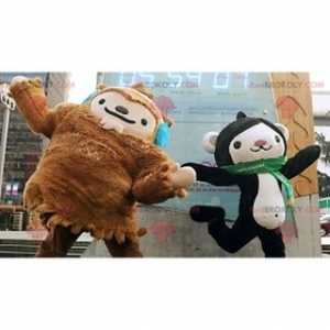 Mascot of the day: 2 mascots a brown yeti and a black and white monkey. Discover @redbrokoly #mascots - Link : https://bit.ly/2Znokkz - REDBROKO_02257 #white #and #black #brown #yeti #monkey #mascots #mascot #event #costume #redbrokoly #marketing #cust... https://www.redbrokoly.com/en/monkey-mascots/2257-2-mascots-a-brown-yeti-and-a-black-and-white-monkey.html