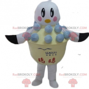 Mascot of the day: Mascot white and black bird in an ice cream pot. Discover @redbrokoly #mascots - Link : https://bit.ly/2Znokkz - REDBROKO_04249 #white #mascots #mascot #event #costume #redbrokoly #marketing #customized #and #black #bird #ice #cream #pot #custom - https://www.redbrokoly.com/en/animal-mascots/4249-mascot-white-and-black-bird-in-an-ice-cream-pot.html