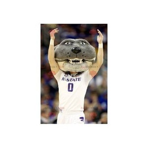 Mascot of the day: Gray feline dog head mascot. Discover @redbrokoly #mascots - Link : https://bit.ly/2Znokkz - REDBROKO_02289 #mascots #mascot #event #costume #redbrokoly #marketing #customized #dog #costume #gray #head #feline #custom https://www.redbrokoly.com/en/dog-mascots/2289-gray-feline-dog-head-mascot.html